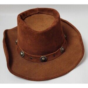 Vintage Minnetonka Womens Brown Leather Western‎ Hat Medium